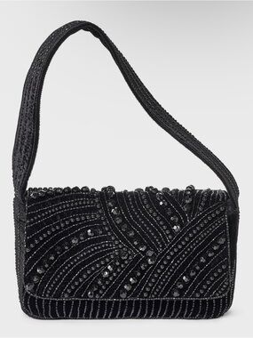 A New Day Black Beaded Handbag